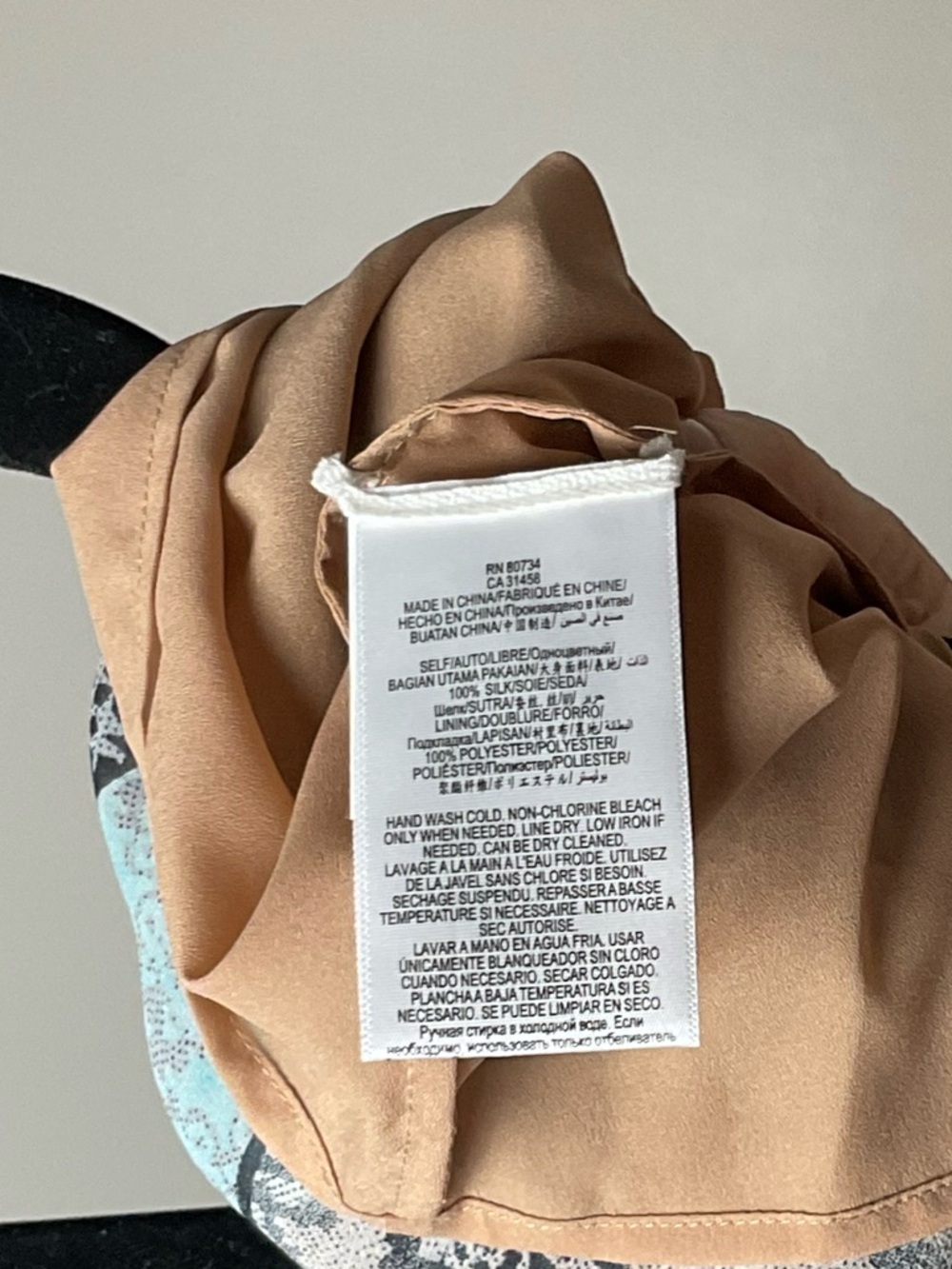BCBGMaxAzria NWT Nova Blue Print Silk Asymmetrical Handkerchief Dress Sz S Boho - Picture 7 of 8
